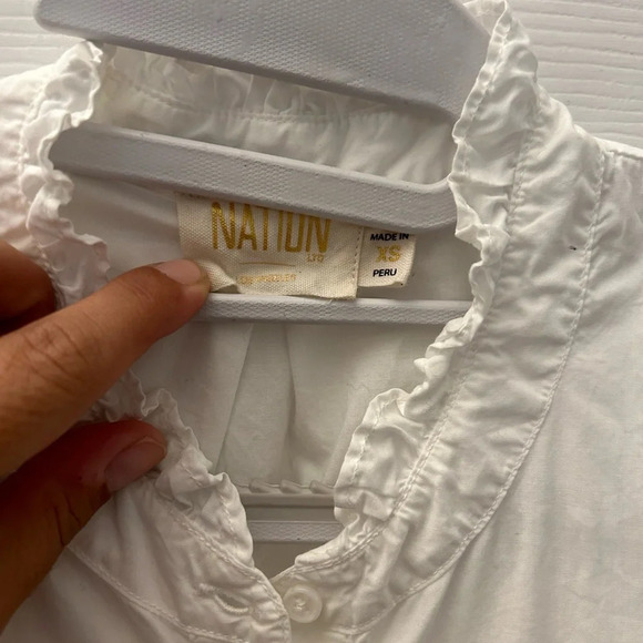 Nation LTD Chantelle Victorian Crop white Blouse- size xsmall - Picture 8 of 9